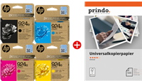 HP + Prindo Universal Papier 500 Blatt Preto / Cyan / Magenta / Amarelo / Branco Value Pack 924e MCVP