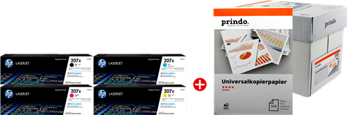 HP Color LaserJet Pro M255dw + Prindo Premium Papier 2500 Blatt
