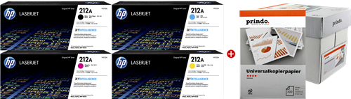 HP Color LaserJet Enterprise M555x + Prindo Premium Papier 2500 Blatt