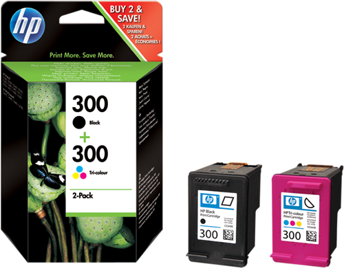HP 300 Pack Preto / várias cores