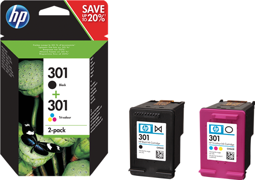 HP 301 Pack Preto / várias cores