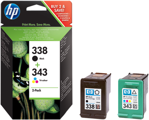 HP 338+343 zestaw czarny / różne kolory