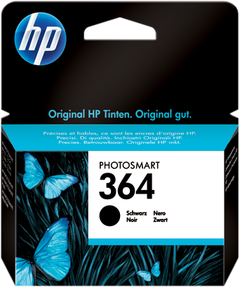 HP 364 Cartouche d'encre d'origine noire capacité standard 6 ml 250 pages 1  pack avec encre Vivera : : Informatique