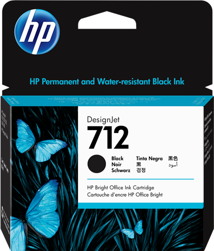 HP 712 Černá Inkoustovou kazetu