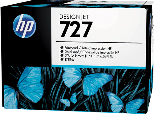 HP 727 Drukkop zwart / cyan / magenta / geel