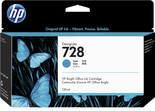 HP 728 tyrkysová Inkoustovou kazetu
