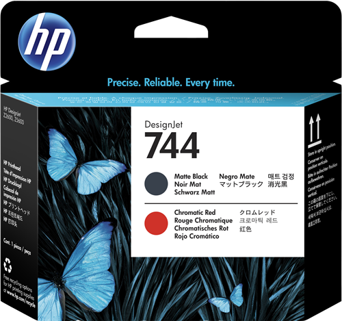 HP 744 Cabeça de impressão Preto (opaco) / Vermelho
