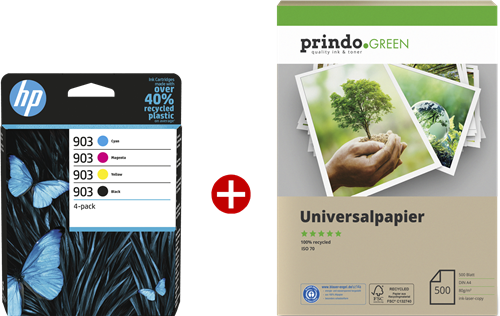 HP OfficeJet Pro 6978 All-in-One + Prindo Green Recyclingpapier 500 Blatt
