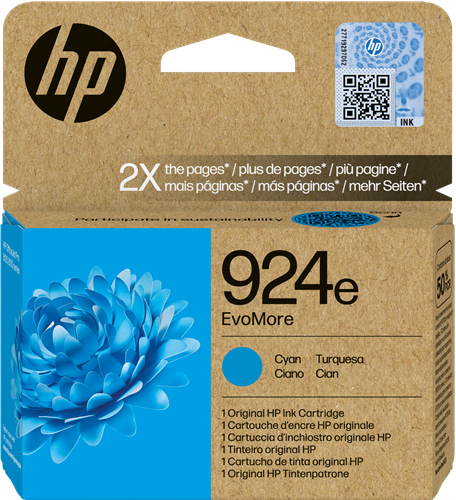 HP 924e Cyan Cartucho de tinta