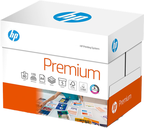 HP Papier multifonction Premium A4, 5 paquets de 500 feuilles Blanc