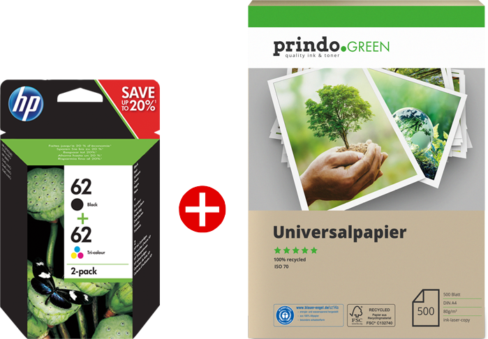 HP Officejet 5740 e-All-in-One + Prindo Green Recyclingpapier 500 Blatt