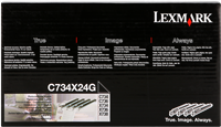 Lexmark C734X24G Černá / tyrkysová / purpurová / žlutý