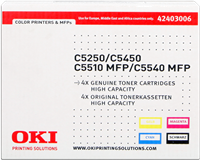 OKI 42403006 Pack Preto / Cyan / Magenta / Amarelo
