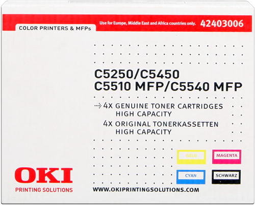 OKI 42403006 Pack Preto / Cyan / Magenta / Amarelo