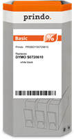 Prindo Basic Cinta mecanográfico Blanco sobre negro