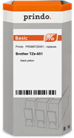 Prindo Basic tape Zwart op geel