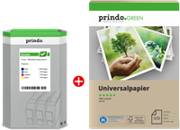 Prindo Green Schwarz / Cyan / Magenta / Gelb / rauchweiß Value Pack