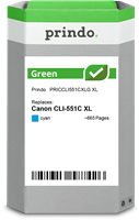 Prindo Green XL Cyan Cartucho de tinta