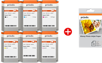 Prindo PRSET2438 MCVP Schwarz / Cyan / Magenta / Gelb / Cyan (hell) / Magenta (hell) / Weiss Value Pack