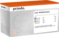 Prindo PRTBTN242 Rainbow nero / ciano / magenta / giallo Value Pack