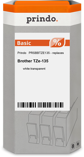 Prindo Basic Fita rotuladora Branco sobre transparente