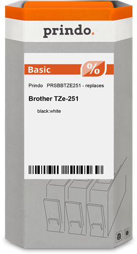 Prindo Basic Fita rotuladora Preto sobre branco