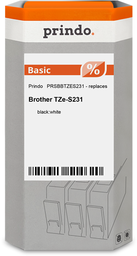 Prindo Basic Fita rotuladora Preto sobre branco