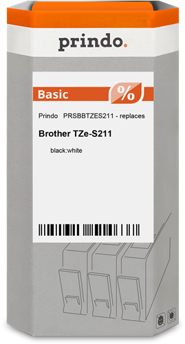 Prindo Basic Fita rotuladora Preto sobre branco