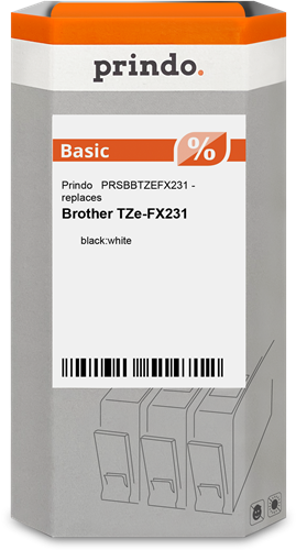Prindo Basic Fita rotuladora Preto sobre branco