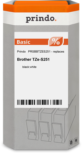 Prindo Basic Fita rotuladora Preto sobre branco