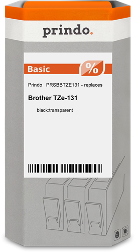 Prindo Basic Fita rotuladora Preto sobre transparente