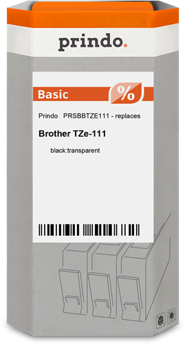 Prindo Basic Fita rotuladora Preto sobre transparente