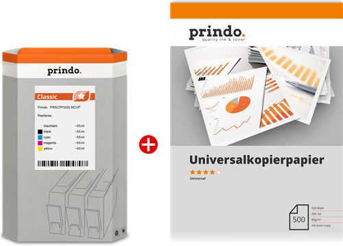 Prindo Classic Preto (opaco) / Preto / Cyan / Magenta / Amarelo / Branco Value Pack