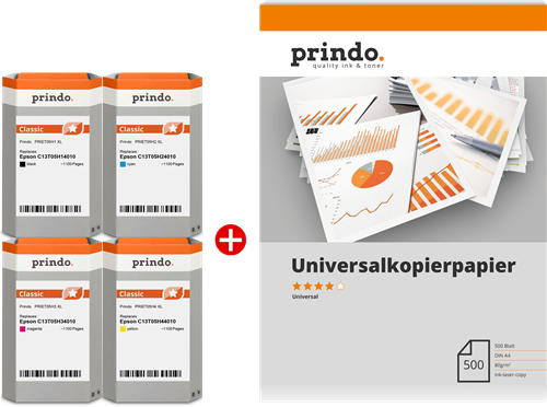 Prindo Classic XL Preto / Cyan / Magenta / Amarelo Value Pack