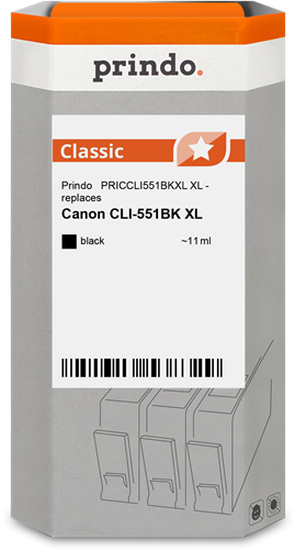 Prindo CLI-551XL nero Cartuccia d'inchiostro