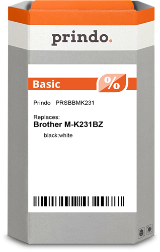 Prindo Fita rotuladora Preto sobre branco