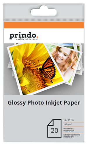 Prindo Fotopapier - Glossy Paper InkJet 10x15cm Weiss