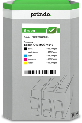 Prindo Green XL Multipack Noir(e) / Noir (photo) / Cyan / Magenta / Jaune
