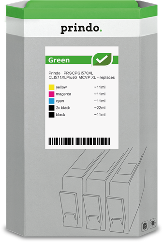 Prindo Green XL Pack Preto / Preto / Cyan / Magenta / Amarelo