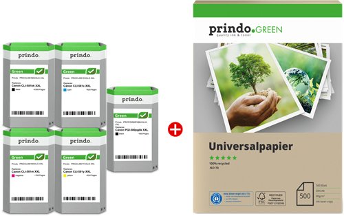 Prindo Green XXL Preto / Cyan / Magenta / Amarelo Value Pack