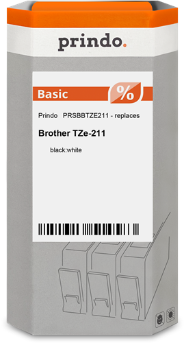 Prindo PRSBBTZE211 Schriftband Schwarz auf Weiß