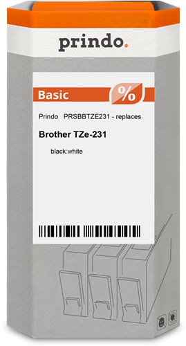 Prindo PRSBBTZE231 Schriftband Schwarz auf Weiß