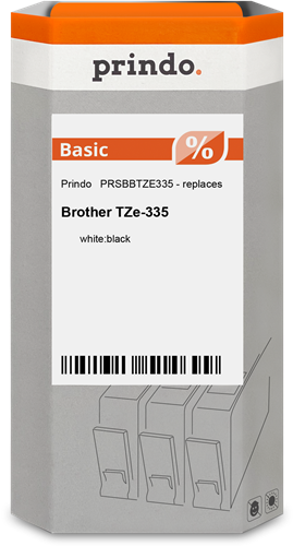 Prindo PRSBBTZE335 Ruban Blanc sur noir