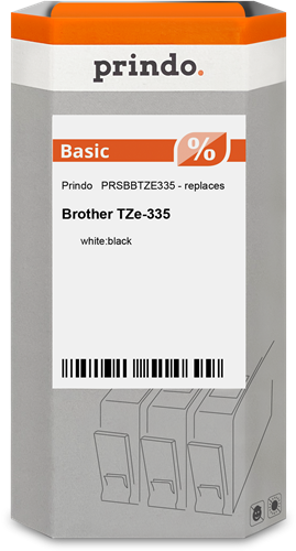 Prindo PRSBBTZE335 tape white on black
