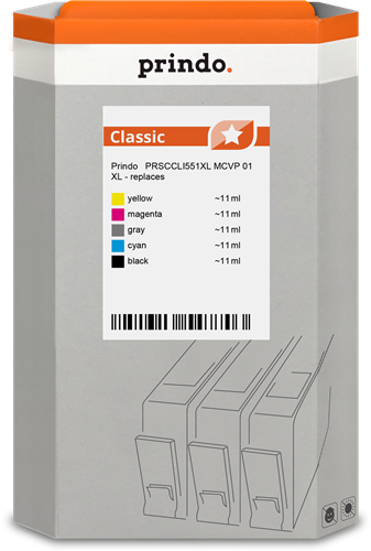 Prindo PRSCCLI551XL MCVP 01 Multipack Noir(e) / Cyan / Magenta / Jaune / Gris