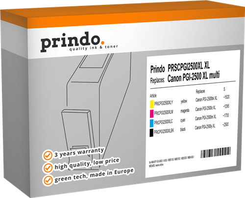 Prindo PRSCPGI2500XL zestaw czarny / cyan / magenta / żółty