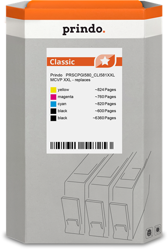Prindo PRSCPGI580_CLI581XXL MCVP zestaw czarny / cyan / magenta / żółty