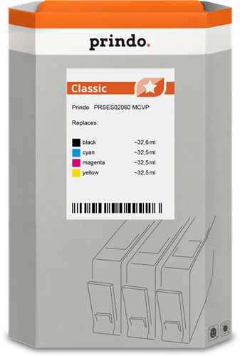 Prindo PRSES02060 MCVP Multipack Schwarz / Cyan / Magenta / Gelb