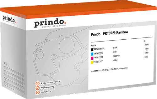 Prindo PRTC729 Rainbow black / cyan / magenta / yellow value pack