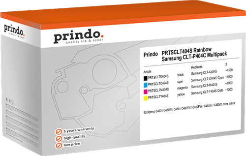 Prindo PRTSCLT404S Rainbow nero / ciano / magenta / giallo Value Pack